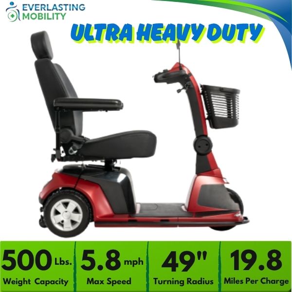 Pride Maxima Heavy Duty 3 Wheel Mobility Scooter Key Features