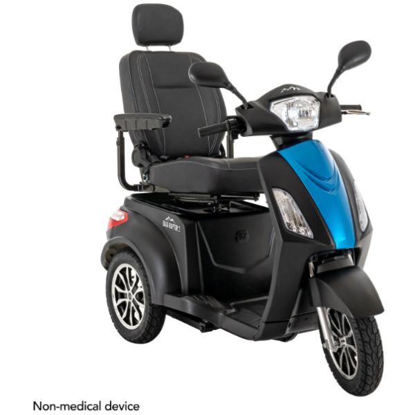Pride Mobility 3-Wheel Scooter Baja Raptor 2 Black with Blue Color Shroud