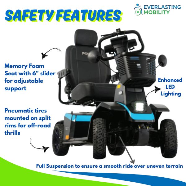 Pride Mobility 4-Wheel Scooter PX4 Mobility Scooter Safety Features