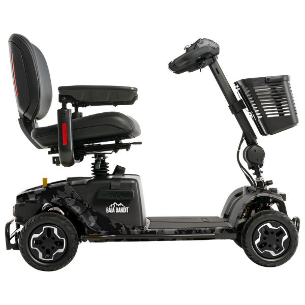 Pride Mobility Baja Bandit Mobility Scooter Black Camo Right Side View