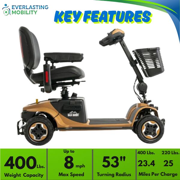 Pride Mobility Baja Bandit Mobility Scooter Key Features