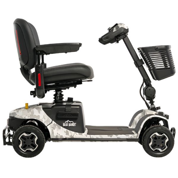 Pride Mobility Baja Bandit Mobility Scooter White Camo Right Side View