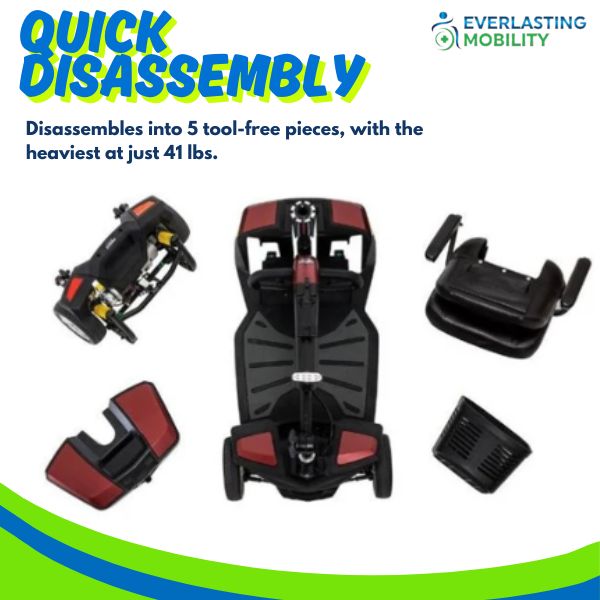 Pride Mobility Go Go Endurance Li Travel Mobility Scooter Disassembled