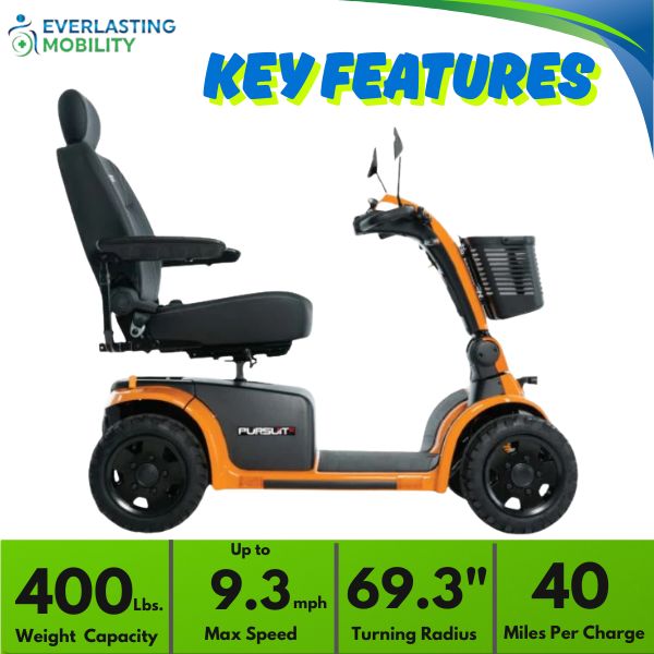 Pride Mobility Pursuit 2 Full-Sized Mobility Scooter Key Features