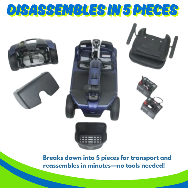 Pride Mobility Victory 10 4-Wheel Power Scooter Disassembles