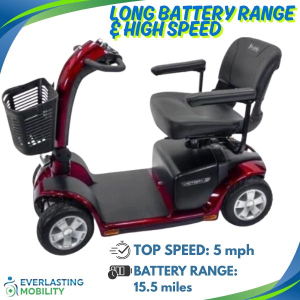 Pride Mobility Victory 10 4-Wheel Power Scooter Battery Range and Speed