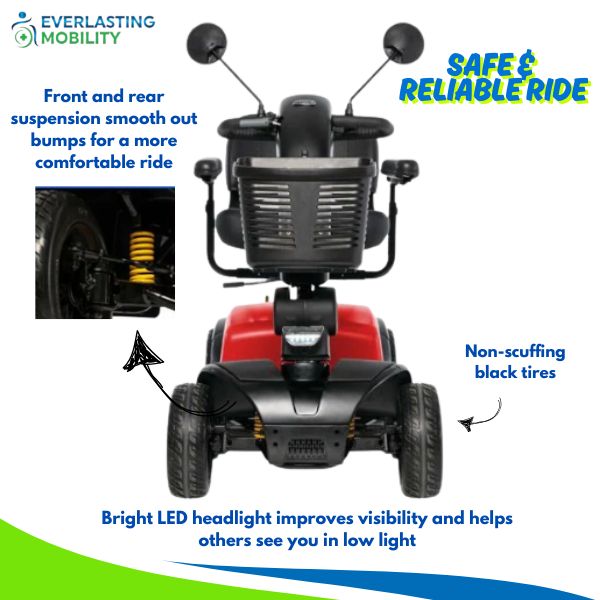 Pride Mobility Victory Platinum Full-Sized Mobility Scooter Safety Features