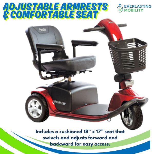 Pride Victory 9 3-Wheel Mobility Scooter Armrests and Seat
