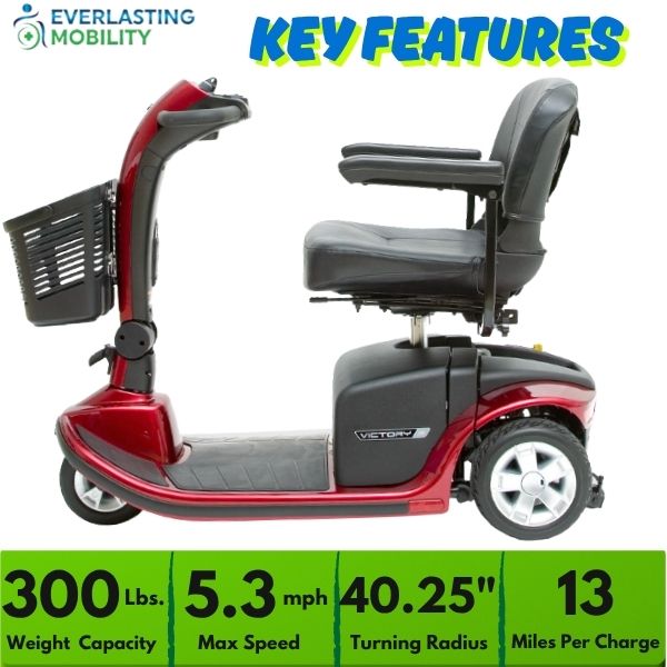 Pride Victory 9 3-Wheel Mobility Scooter Key Features