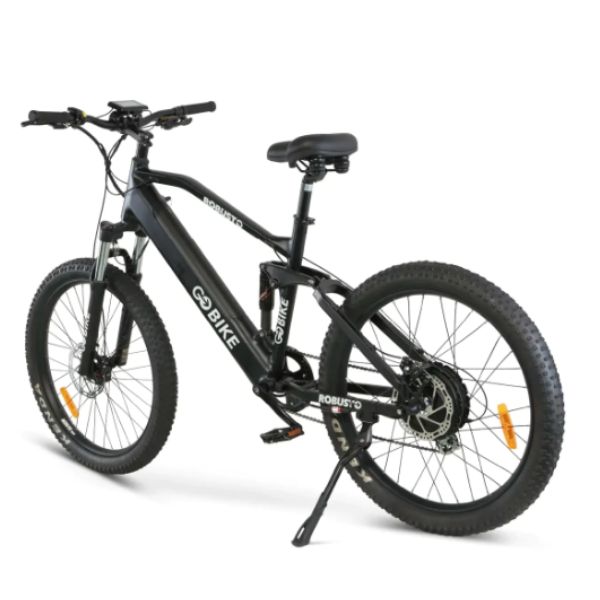 Go Bike ROBUSTO Electric Mountain Bike Black Left Rear View