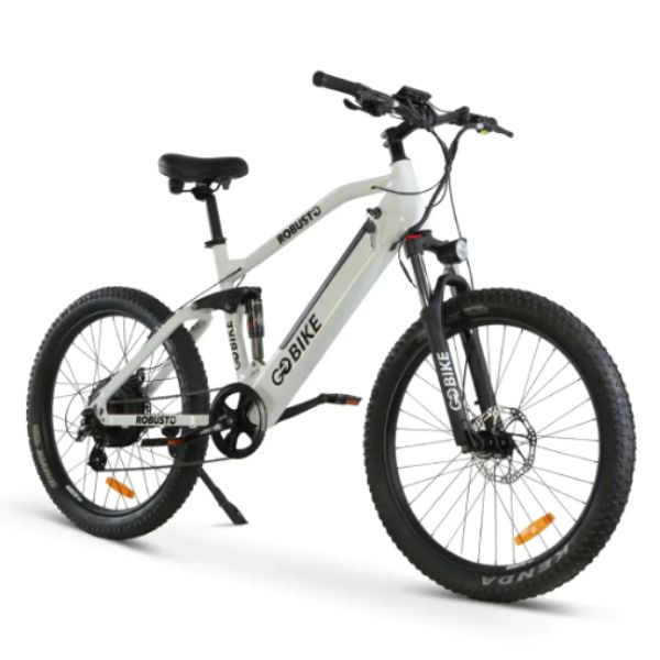 Go Bike ROBUSTO Electric Mountain Bike White front right view