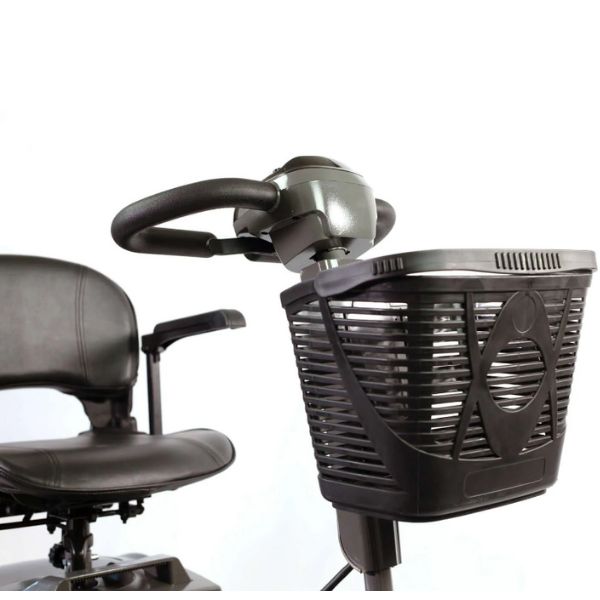 Reyhee Cruiser Electric Mobility Scooter with a Front Basket Attached