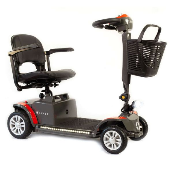 Reyhee Red Cruiser Electric Mobility Scooter Right Side View