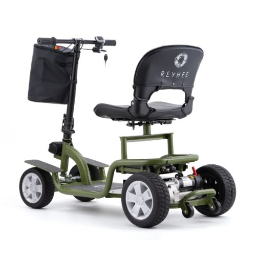 Reyhee EXO 4-Wheel Mobility Scooter Green Left Rear View