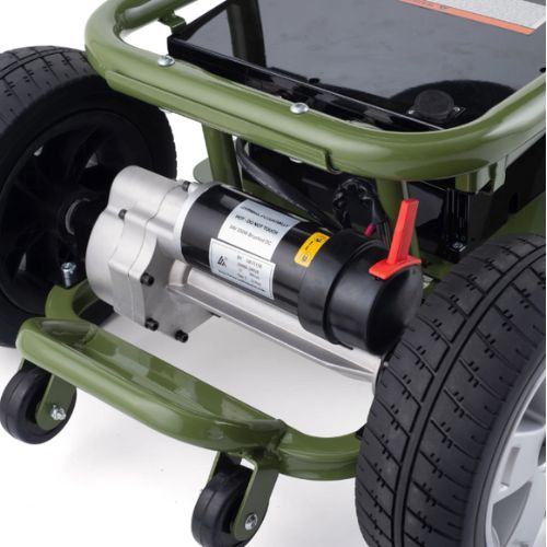 Reyhee EXO 4-Wheel Mobility Scooter Green Showing the Battery