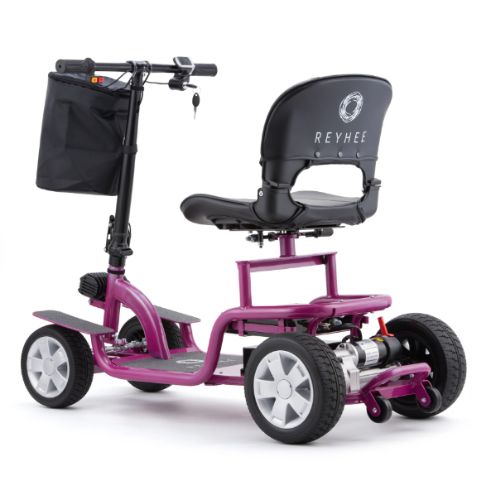 Reyhee EXO 4-Wheel Mobility Scooter Purple Left Rear View