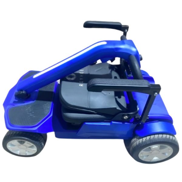 Reyhee Flex 4-Wheel Compact Travel Mobility Scooter Blue Color  Folded View