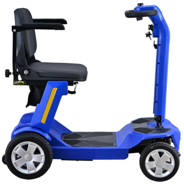 Reyhee Flex 4-Wheel Compact Travel Mobility Scooter Blue Color  Left Side View