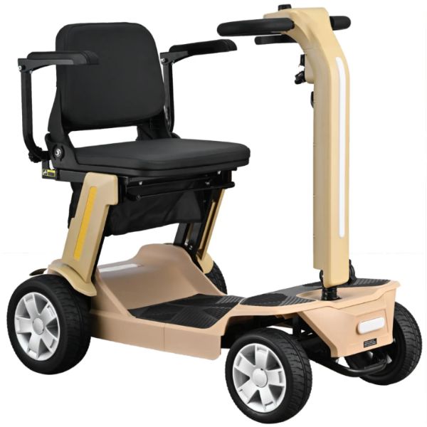Reyhee Flex 4-Wheel Compact Travel Mobility Scooter Tan Color