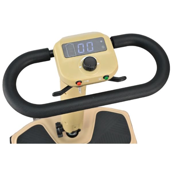 Reyhee Flex 4-Wheel Compact Travel Mobility Scooter Tan Color  Control Panel
