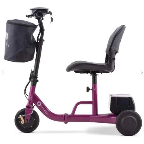 Reyhee Triad Compact Folding Electric Mobility Scooter Purple Left View