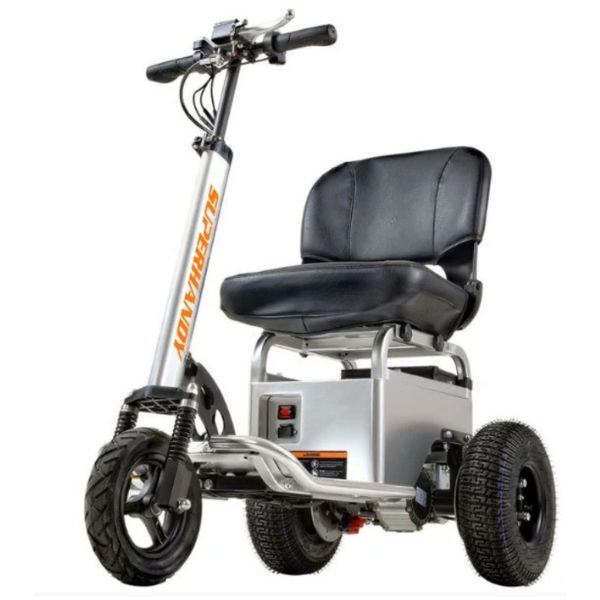 SuperHandy Electric Tugger Tow Tractor Car And Riding Scooter
 with a seat on a white background