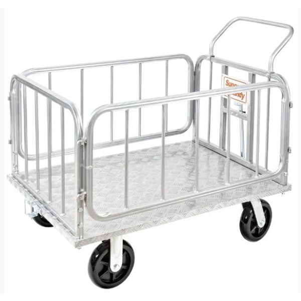 SuperHandy Platform Truck &amp; Heavy-Duty Utility Cart with a cage-like top on a white background