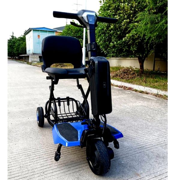 Super Light Flight Folding Travel Scooter Outside the House
