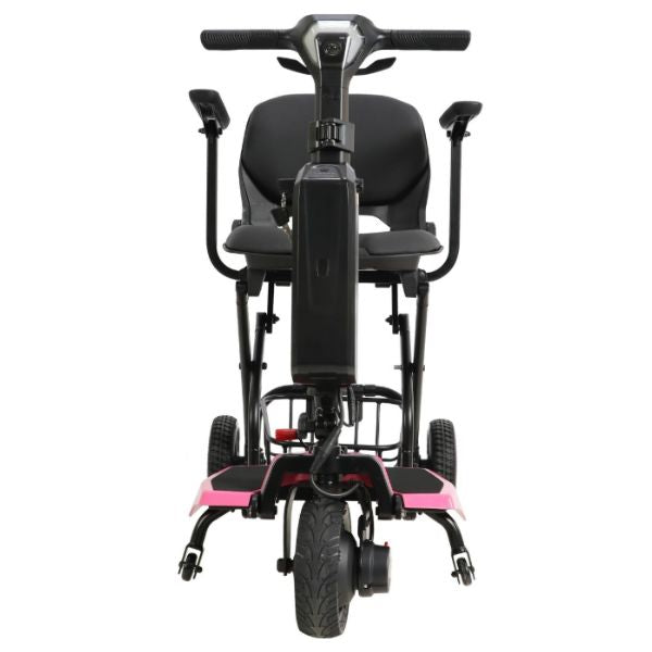 Super Light Flight Folding Travel Scooter in Pink Front View