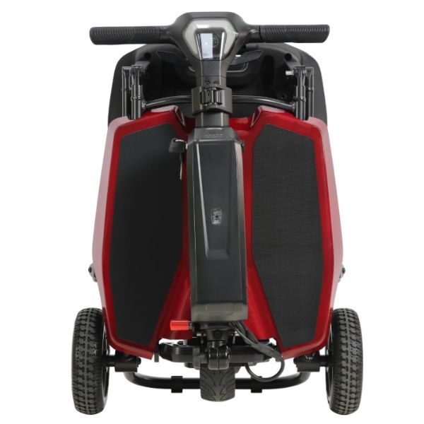 Super Light Flight Folding Travel Scooter in Red Folded