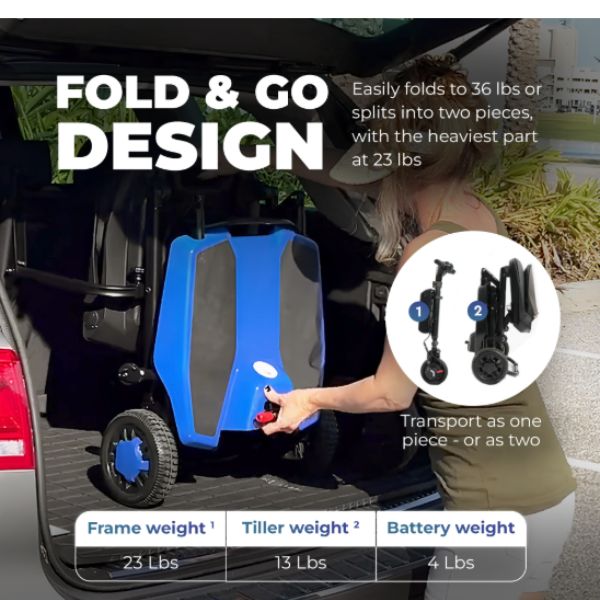 Super Light Flight Folding Travel Scooter  Inside the Trunk