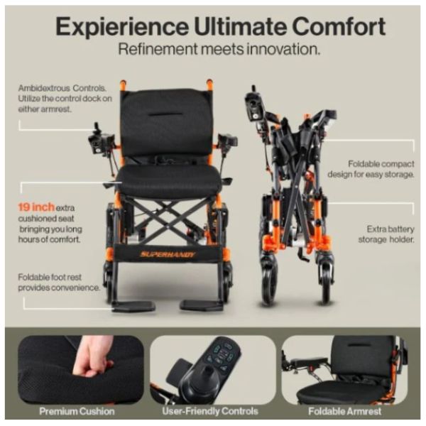 Superhandy GoRide 2 Electric Wheelchair Different Parts and Features