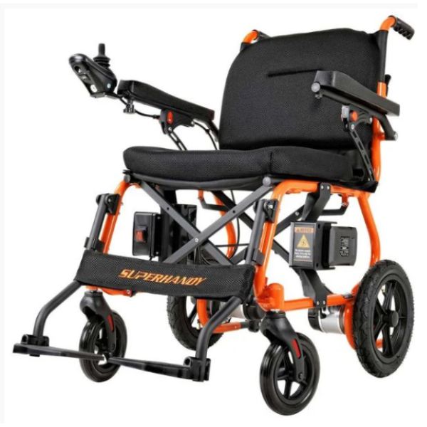 Superhandy GoRide 2 Electric Wheelchair Showing 2 Batteries Attached