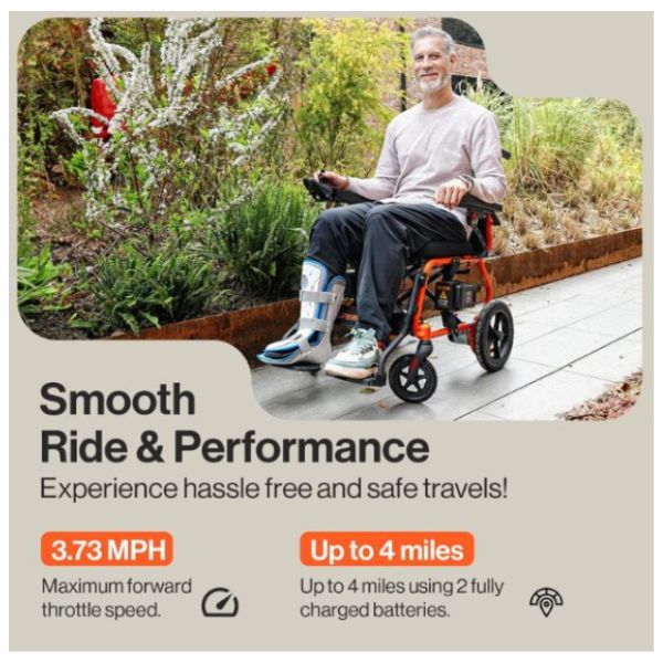 Superhandy GoRide 2 Electric Wheelchair with a Man Sitting on it
