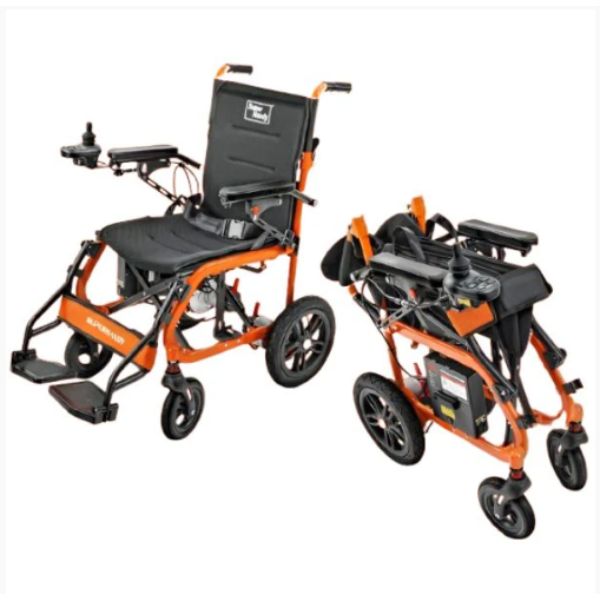 Superhandy GoRide Folding Electric Wheelchair in a Folding Position