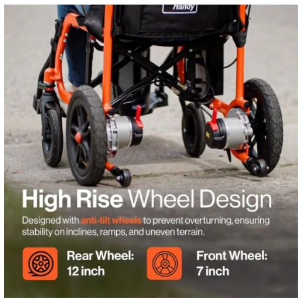 Superhandy GoRide Folding Electric Wheelchair Wheel Design