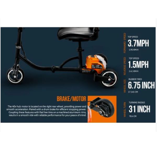 Superhandy Passport Lightweight Folding Mobility Scooter Brake System