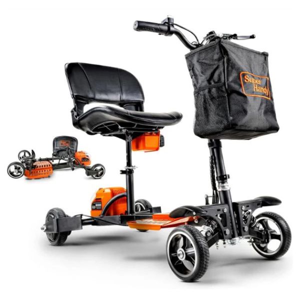 SuperHandy Passport Pro Folding Mobility Scooter with Front Basket