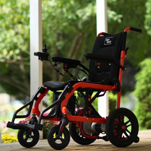 Superhandy GoRide Folding Electric Wheelchair Standing Outdoor
