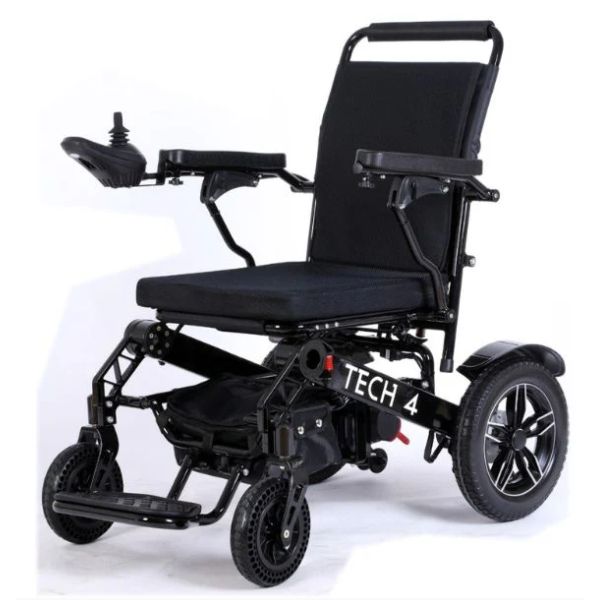 Tech 4 Remote Control Folding Power Wheelchair in Black 