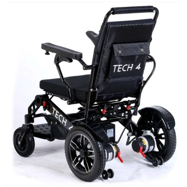 Tech 4 Remote Control Folding Power Wheelchair Showing the Rear Storage