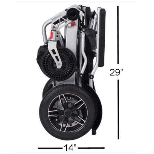 Tech 4 Remote Control Folding Power Wheelchair Measurement when Folded