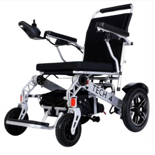 Tech 4 Remote Control Folding Power Wheelchair in Silver