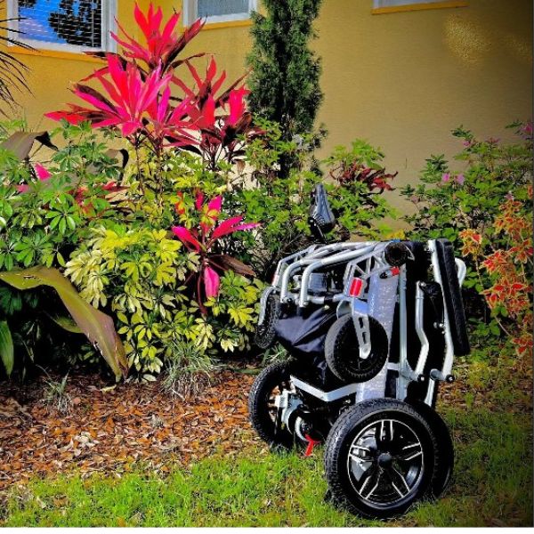 Tech 4 Remote Control Folding Power Wheelchair when Folded