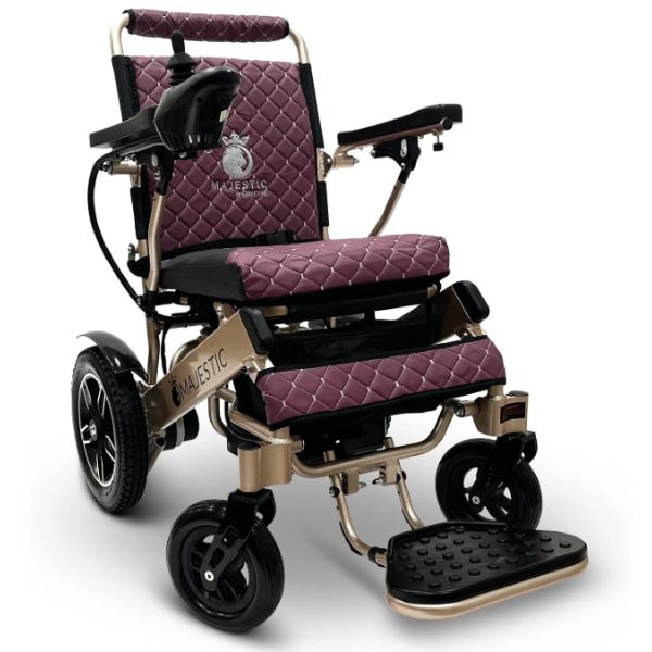 ComfyGo IQ-8000 Left Angle View in in Bronze with Purple Cushion