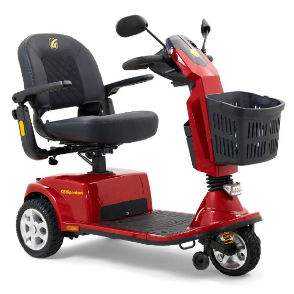 Golden Technologies Companion 3-Wheel Full Size Scooter in Red Right Front View