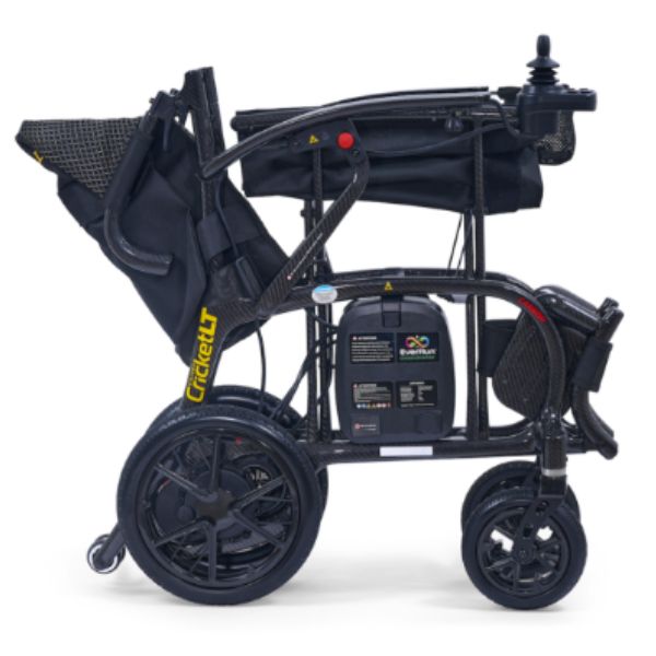 Golden Technologies Cricket LT Carbon Lightweight Power Wheelchair in Folding Position