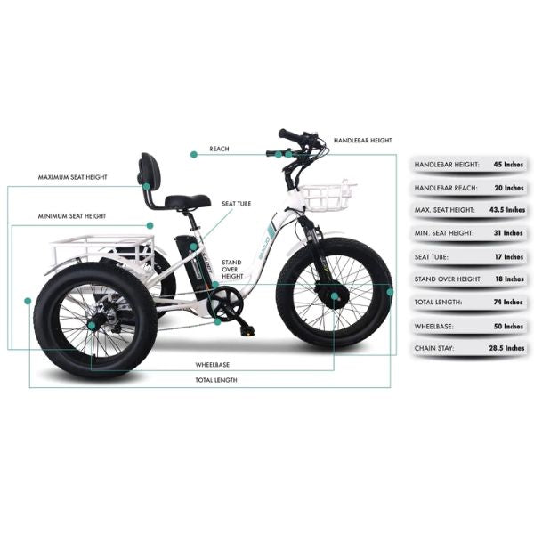 Emojo Caddy Pro Electric Trike specifications