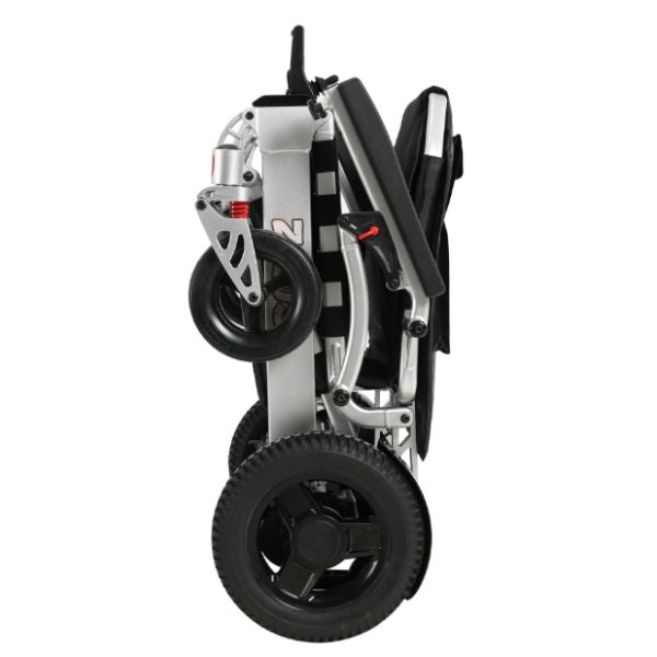 Zeus Heavy Duty Folding Power Chair Folded Upward