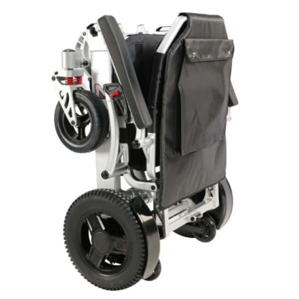 Zeus Heavy Duty Folding Power Chair in Folding Position